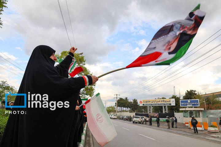 زنجیره انسانی مردم ایران اطراف نیروگاه‌ها و پل‌ها