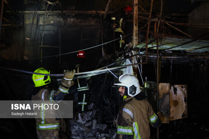 آتش‌سوزی بازار گل فتح‌آباد - مشهد