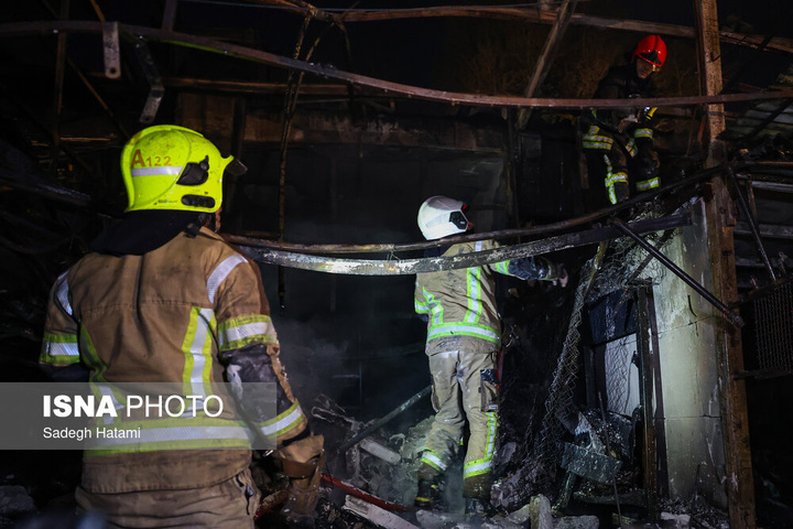 آتش‌سوزی بازار گل فتح‌آباد - مشهد