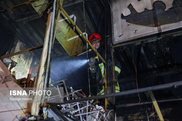 آتش‌سوزی بازار گل فتح‌آباد - مشهد