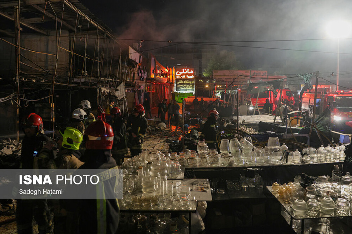 آتش‌سوزی بازار گل فتح‌آباد - مشهد