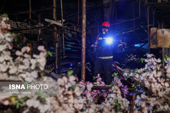 آتش‌سوزی بازار گل فتح‌آباد - مشهد