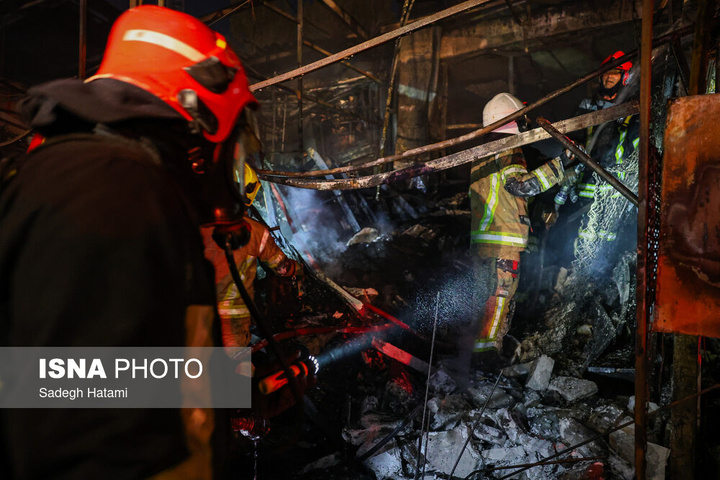 آتش‌سوزی بازار گل فتح‌آباد - مشهد