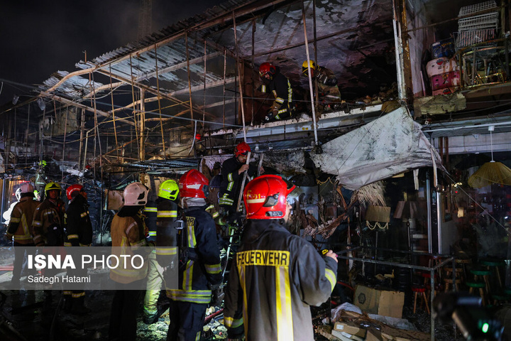 آتش‌سوزی بازار گل فتح‌آباد - مشهد