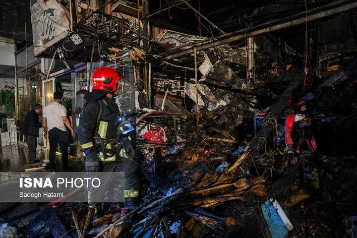 آتش‌سوزی بازار گل فتح‌آباد - مشهد