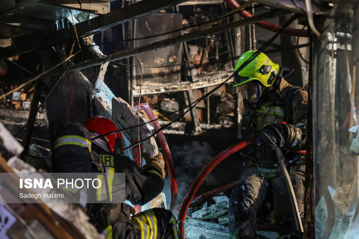 آتش‌سوزی بازار گل فتح‌آباد - مشهد