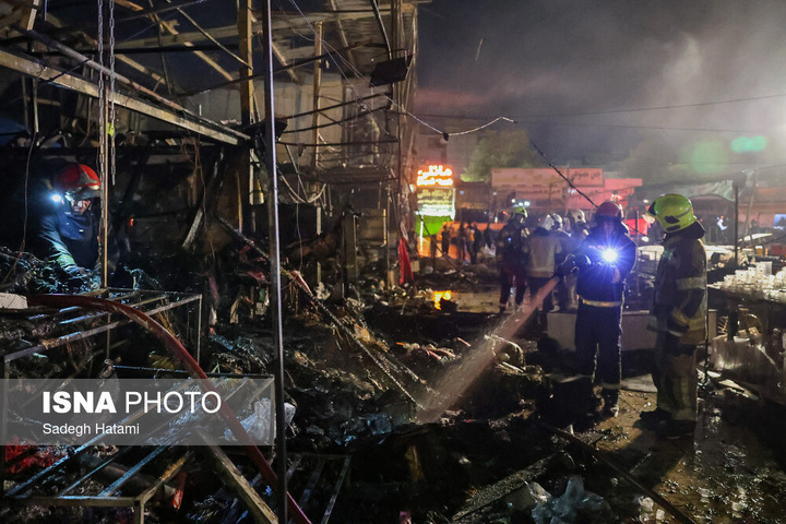 آتش‌سوزی بازار گل فتح‌آباد - مشهد