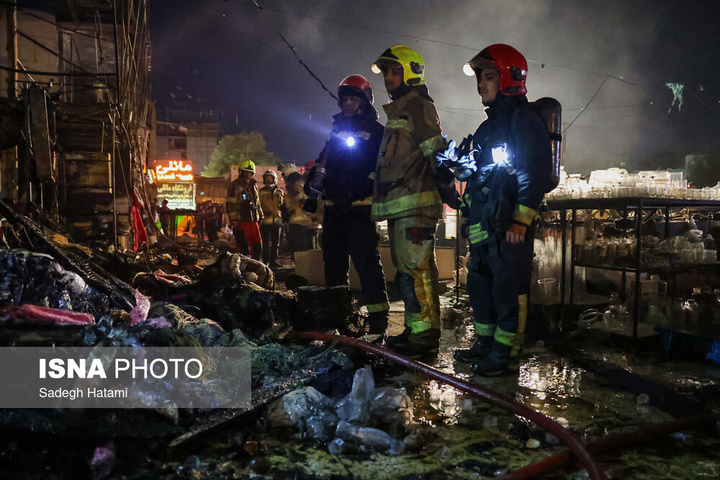 آتش‌سوزی بازار گل فتح‌آباد - مشهد