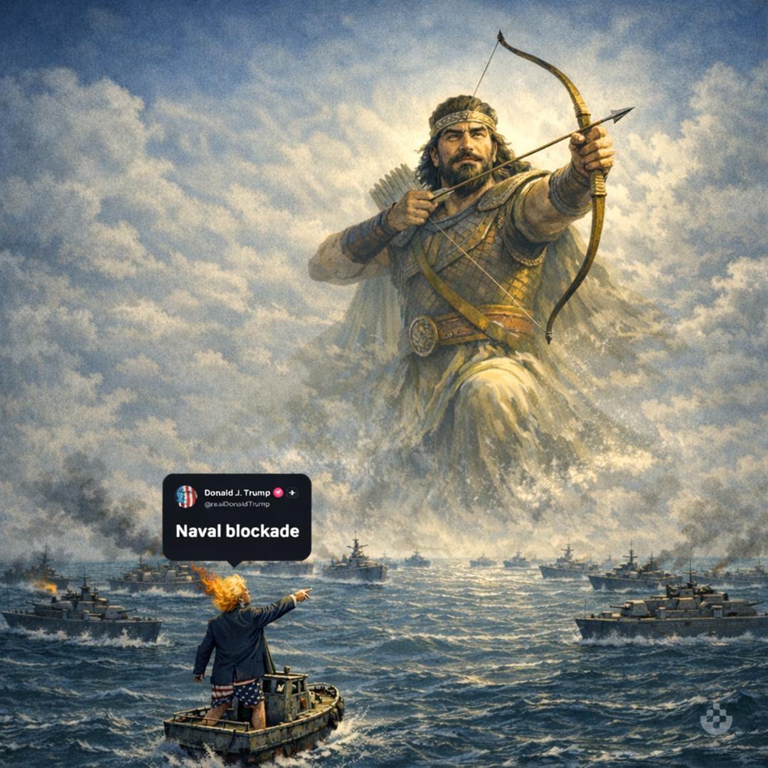 پسربچه گفته تنگه هرمز رو محاصره دریایی می‌کنیم!  بیا؛ ما منتظریم!