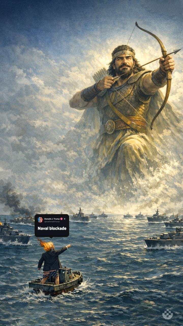 پسربچه گفته تنگه هرمز رو محاصره دریایی می‌کنیم!  بیا؛ ما منتظریم!