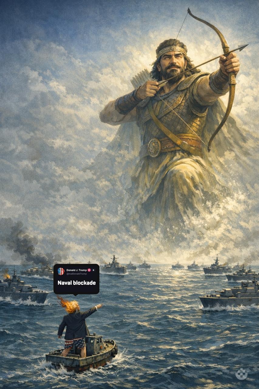 پسربچه گفته تنگه هرمز رو محاصره دریایی می‌کنیم!  بیا؛ ما منتظریم!