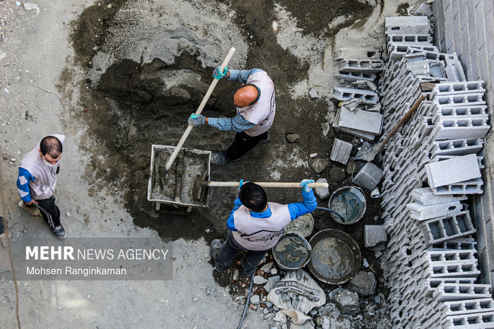 گروه‌های جهادی، پای کار بازسازی مناطق آسیب دیده در جنگ