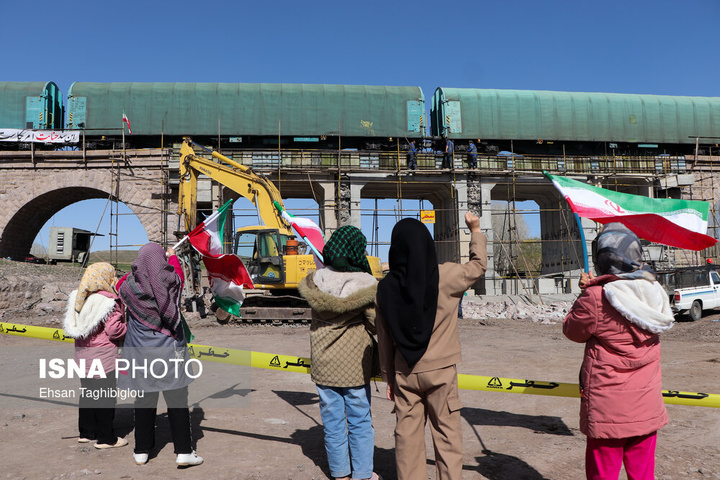 ترمیم ۴ روزه پل راه‌آهن امین‌آباد زنجان پس از حمله رژیم صهیونی آمریکایی