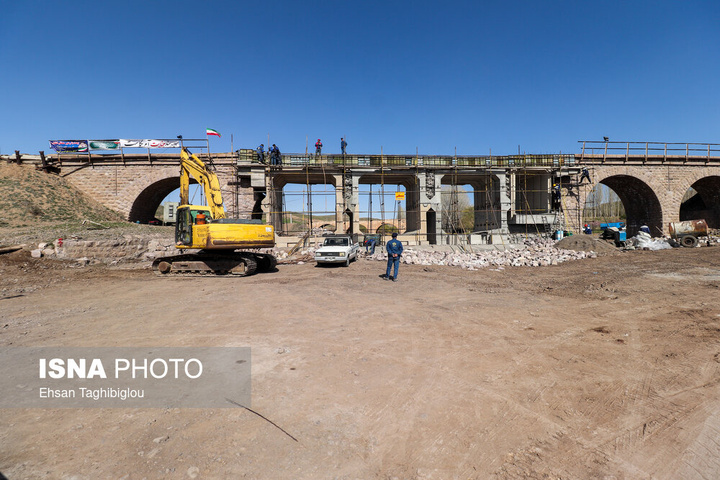 ترمیم ۴ روزه پل راه‌آهن امین‌آباد زنجان پس از حمله رژیم صهیونی آمریکایی