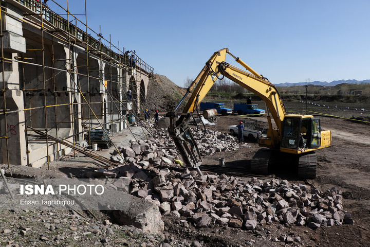 ترمیم ۴ روزه پل راه‌آهن امین‌آباد زنجان پس از حمله رژیم صهیونی آمریکایی