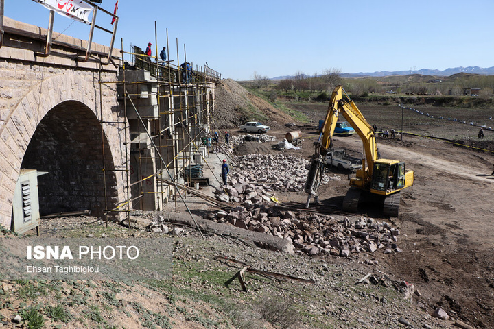 ترمیم ۴ روزه پل راه‌آهن امین‌آباد زنجان پس از حمله رژیم صهیونی آمریکایی