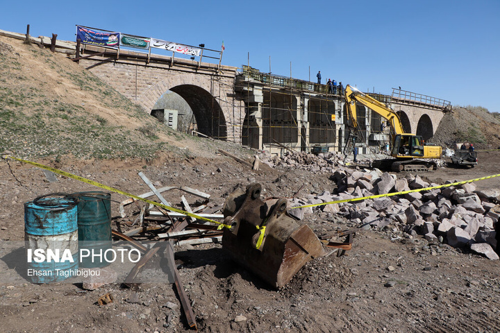 ترمیم ۴ روزه پل راه‌آهن امین‌آباد زنجان پس از حمله رژیم صهیونی آمریکایی