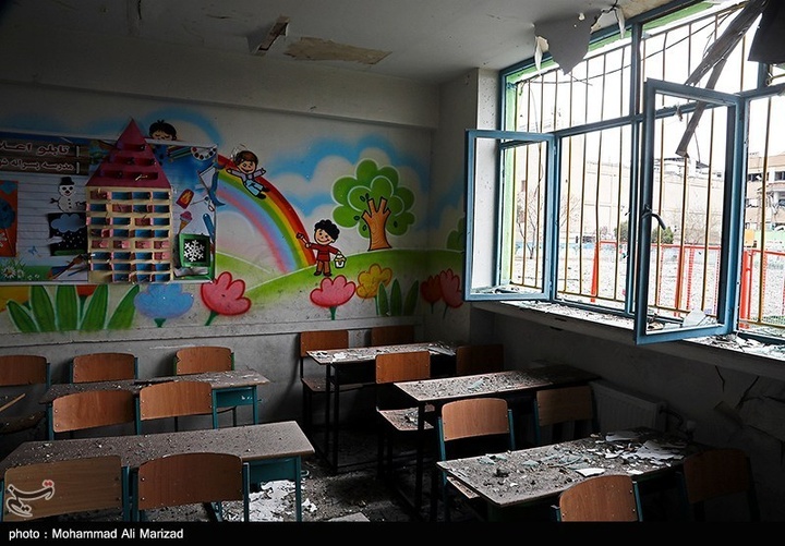 مدارس آسیب‌دیده در دوران جنگ رمضان-تهران