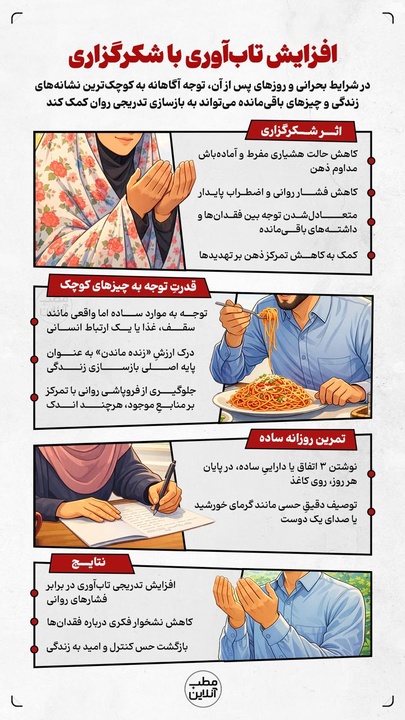 افزایش تاب آوری با شکرگزاری