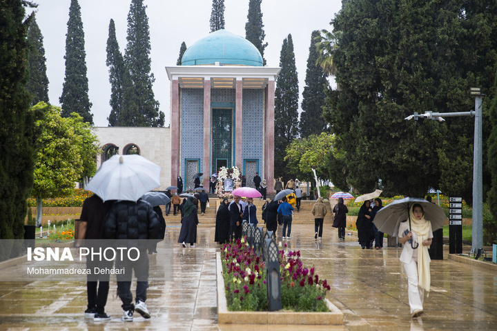 گلباران آرامگاه شیخ اجل «سعدی شیرازی»