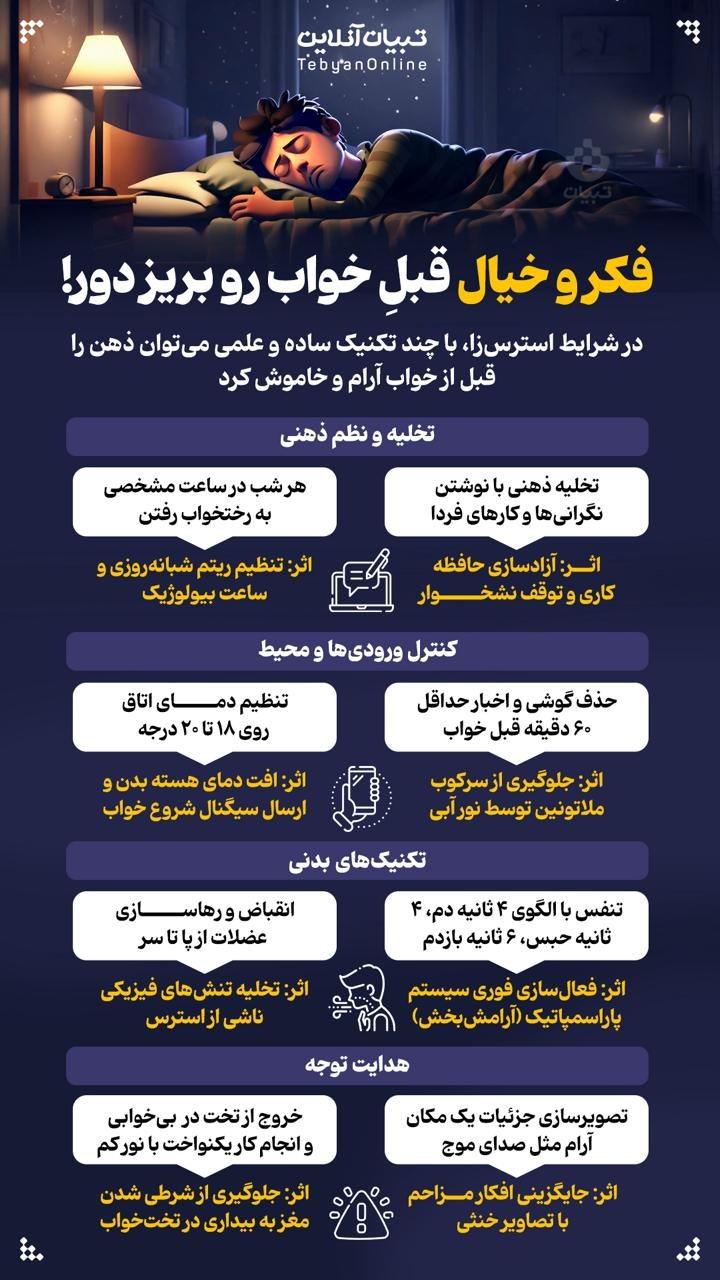 فکر و خیال قبلِ خواب رو بریز دور!