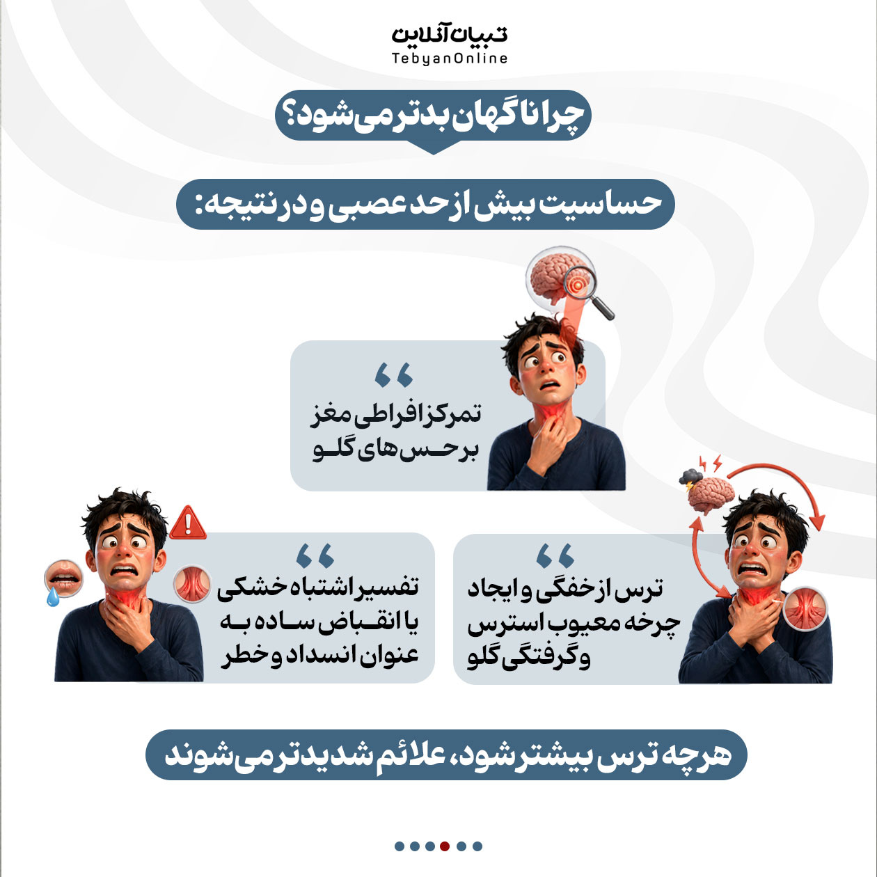 چرا زمان استرس، راه گلو بسته میشود؟