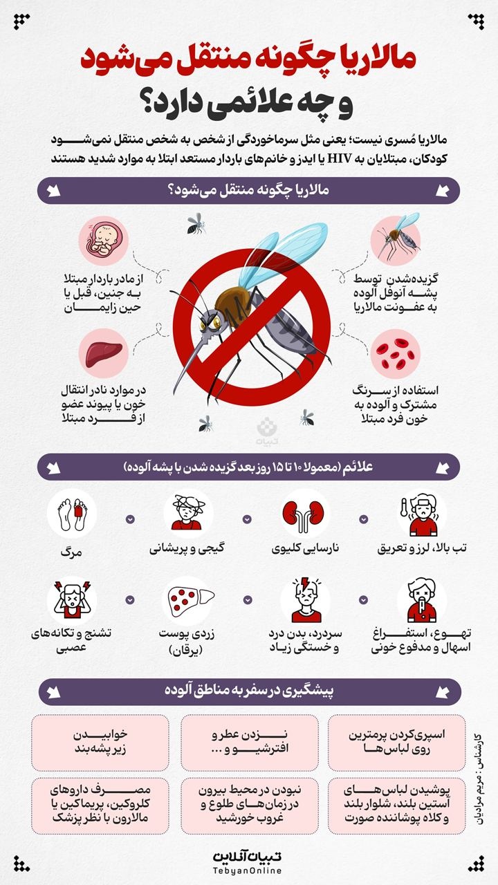 مالاریا چگونه منتقل می‌شود و چه علائمی دارد؟