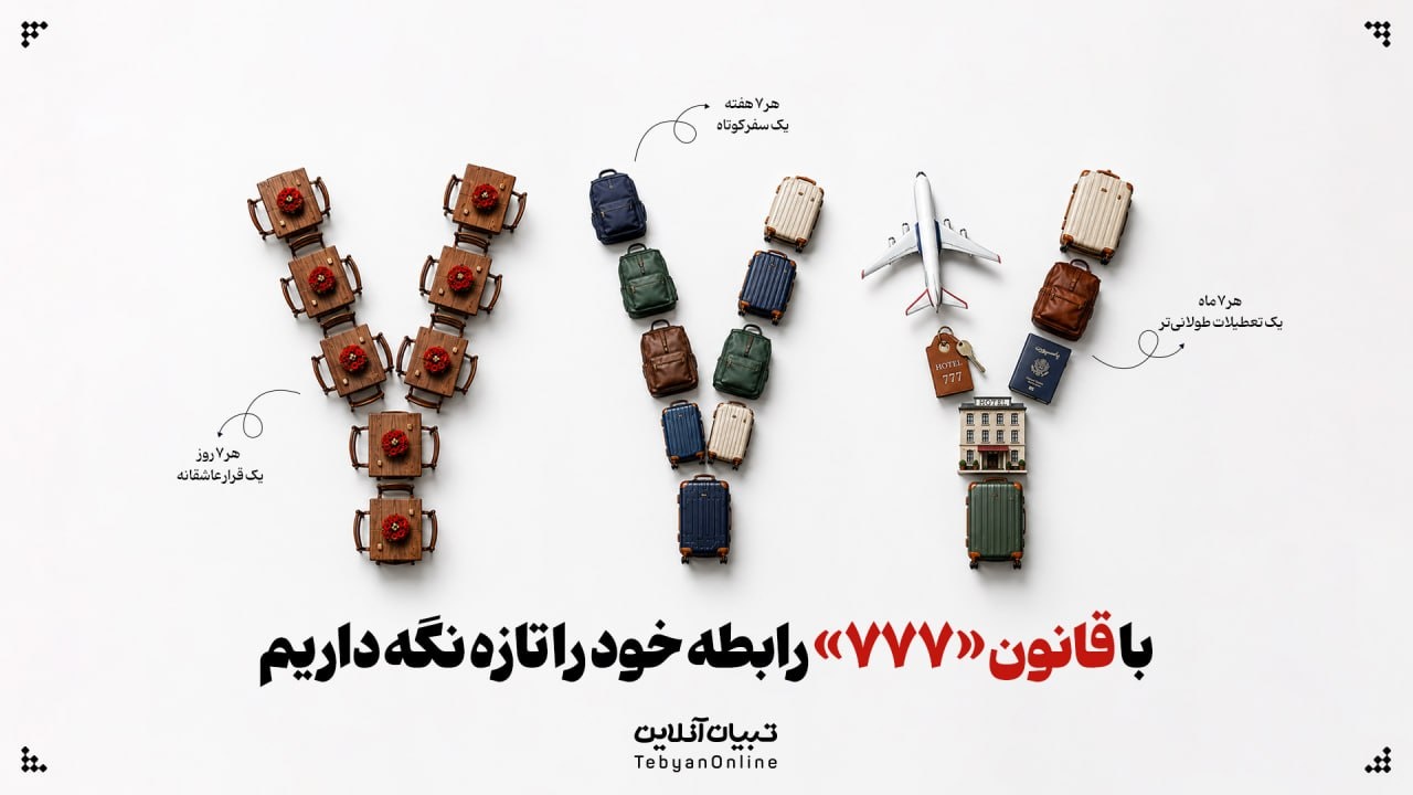 با قانون «۷۷۷» رابطه خود را تازه نگه داریم! با قانون «۷۷۷» رابطه خود را تازه نگه داریم!