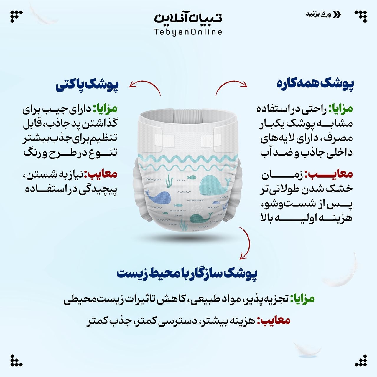 با انواع پوشک بچه آشنا شوید