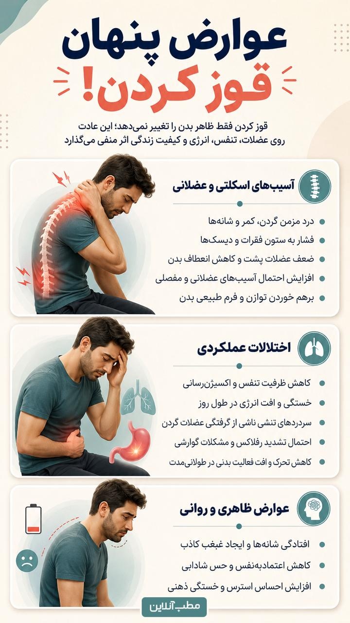عوارض پنهان قوز کردن