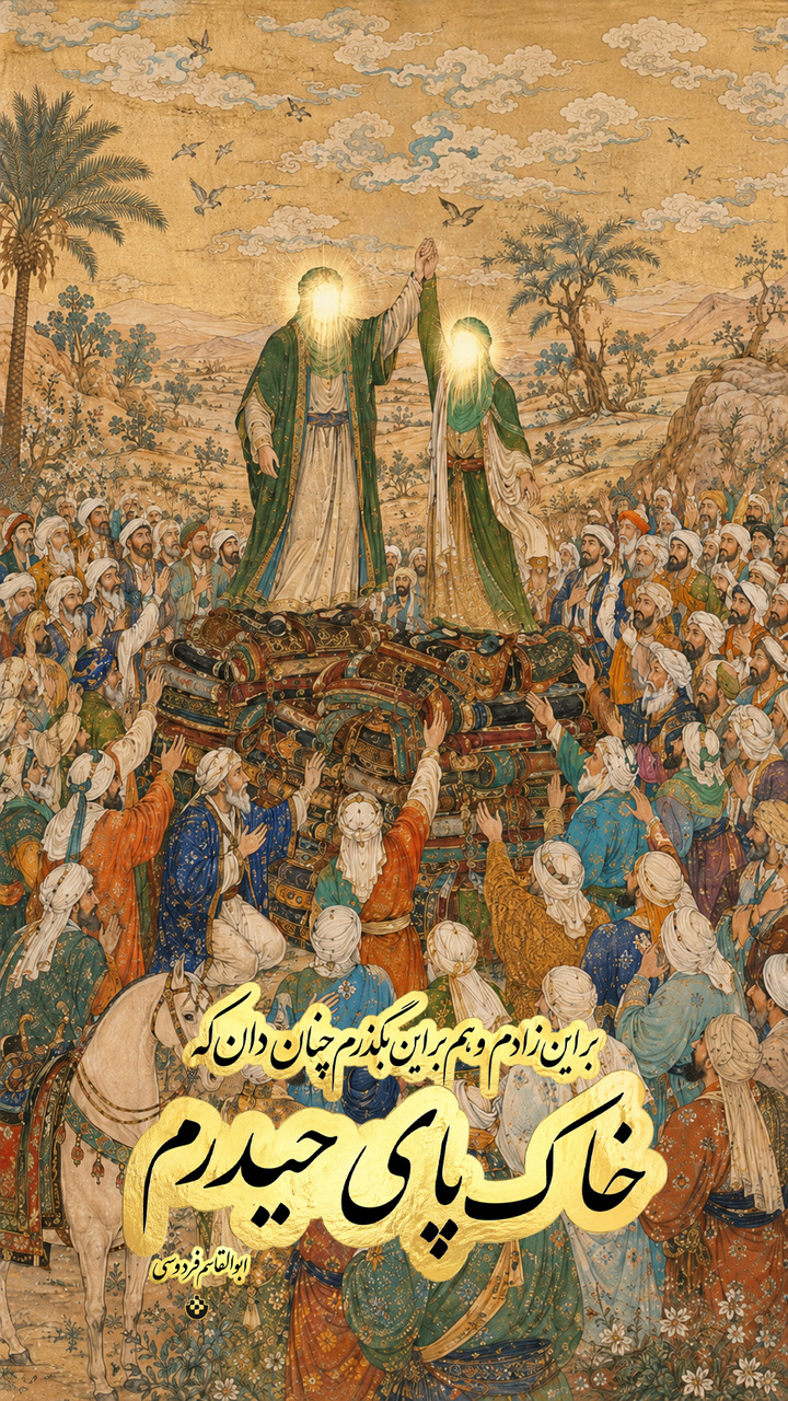 بر این زادم و هم بر این بگذرم چنان دان که خاک پای حیدرم