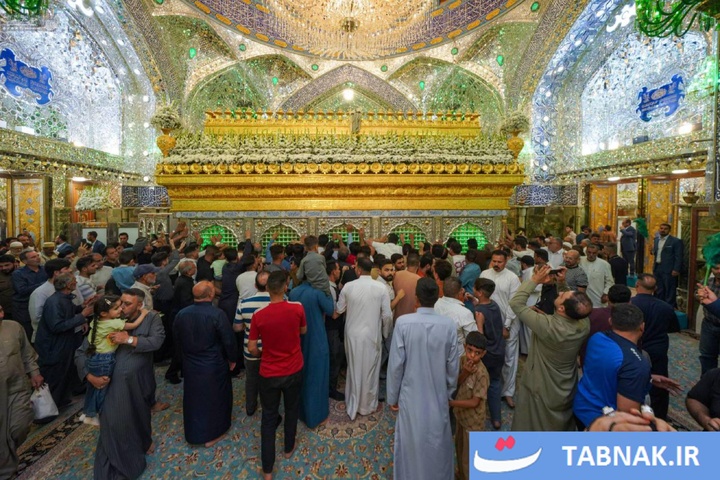تجلی بهار در آستانه عید ولایت؛ ضریح مطهر علوی گل‌باران شد