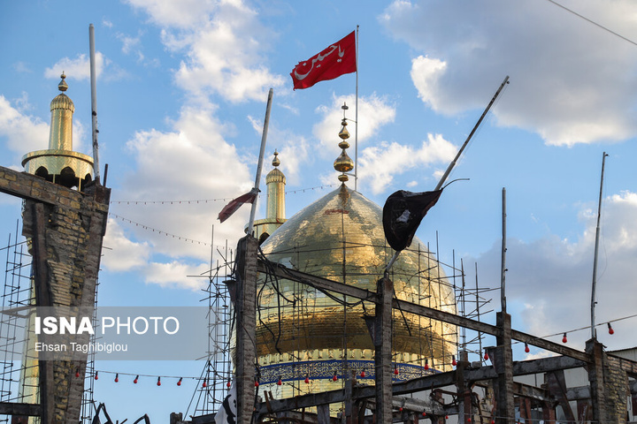 آیین تعویض پرچم حسینیه اعظم زنجان
