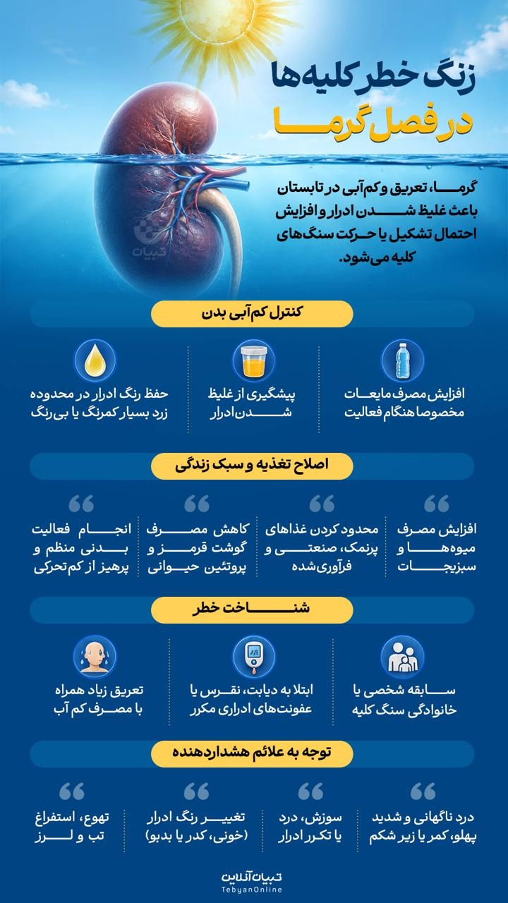 زنگ خطر کلیه ها در فصل گرما زنگ خطر کلیه ها در فصل گرما