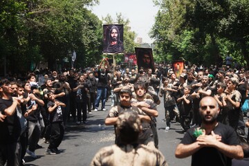 عزاداری دسته بنی‌اسد در خیابان ری تهران