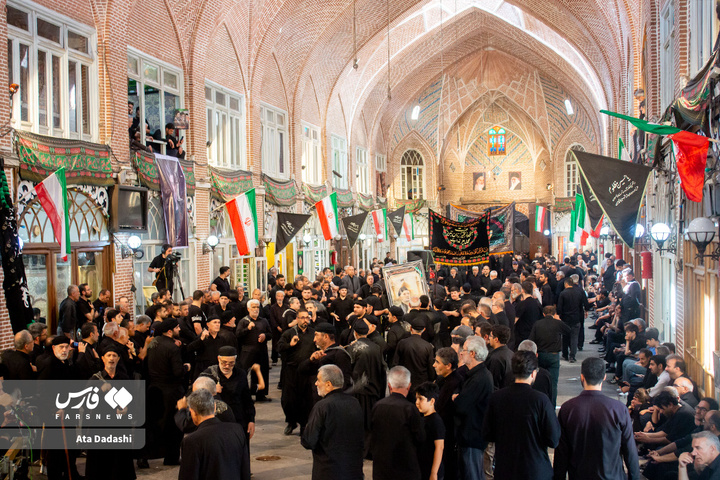 عزاداری سومین روز شهادت سالار شهیدان در بازار تاریخی تبریز