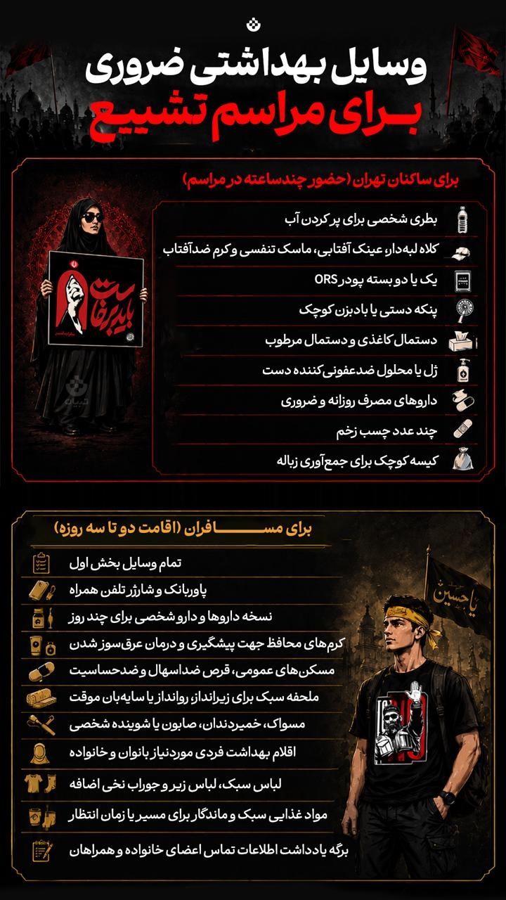 وسایل بهداشتی ضروری برای مراسم تشییع وسایل بهداشتی ضروری برای مراسم تشییع