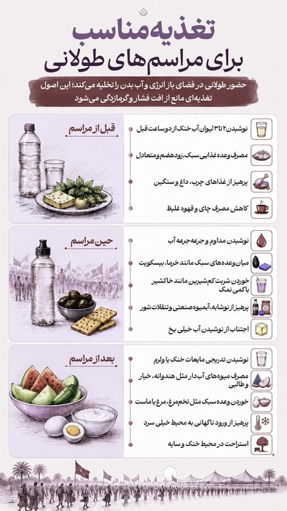تغذیه مناسب برای مراسم‌های طولانی