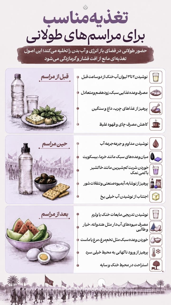 تغذیه مناسب برای مراسم‌های طولانی