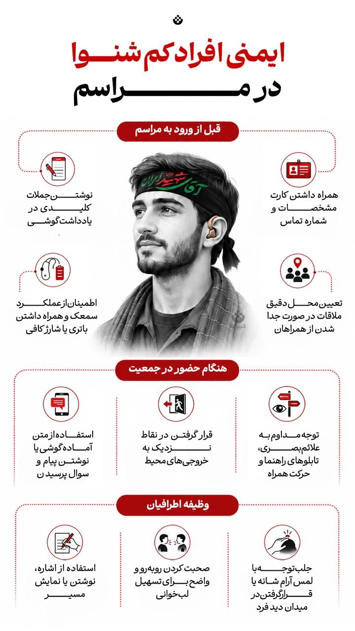 ایمنی افراد کمشنوا در مراسم ایمنی افراد کمشنوا در مراسم