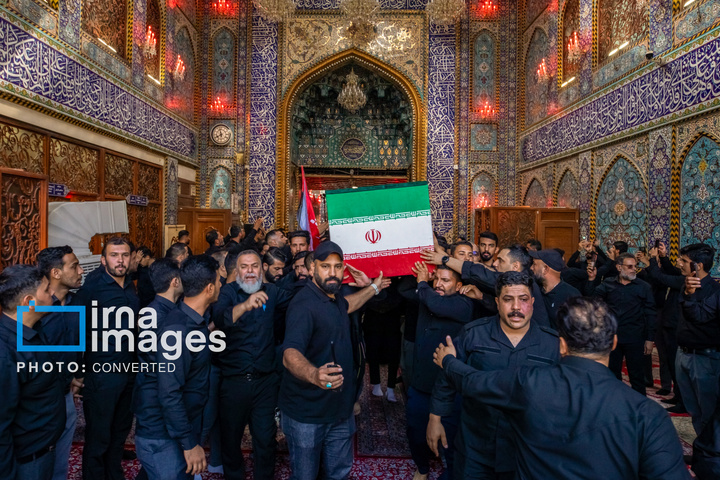 تشییع پیکر مطهر خانواده رهبر شهید انقلاب در حرم حضرت عباس (علیه السلام)