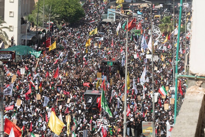 تشییع پیکر مطهر امام مجاهد شهید، حضرت آیت‌الله سیدعلی خامنه‌ای در نجف اشرف