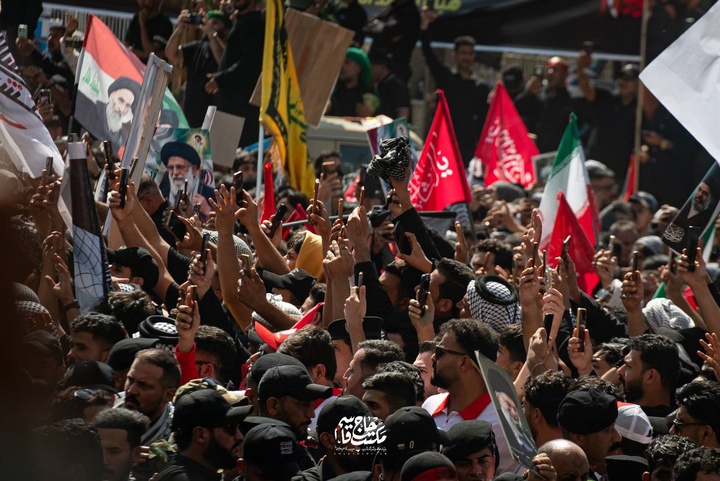 تشییع پیکر مطهر امام مجاهد شهید، حضرت آیت‌الله سیدعلی خامنه‌ای در نجف اشرف