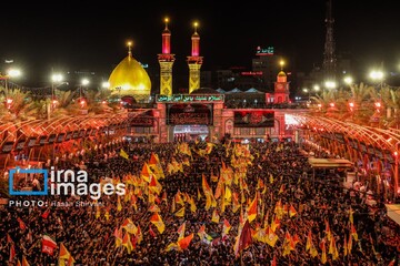 مراسم تشییع پیکر مطهر رهبر شهید انقلاب در کربلا