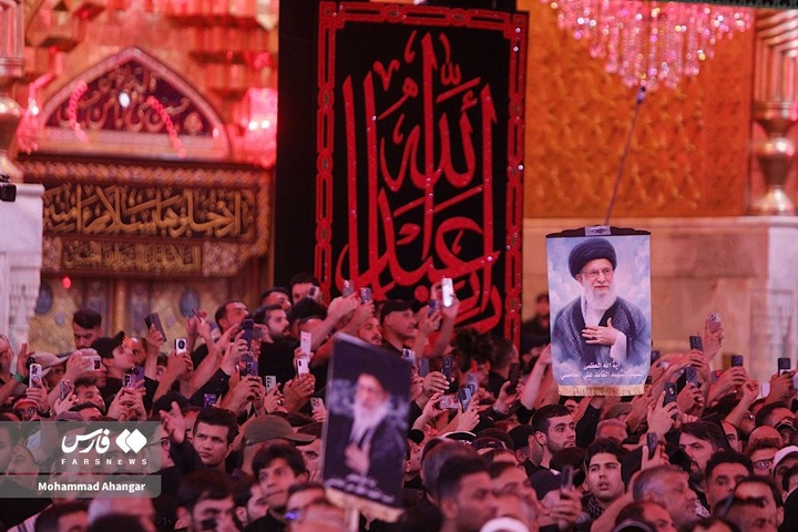 تصاویر عکاس اعزامی فارس به کربلا از تشییع باشکوه پیکر مطهر رهبر شهید شیعیان جهان در بین‌الحرمین