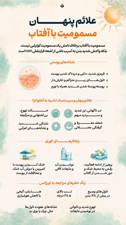علائم پنهان مسمومیت با آفتاب