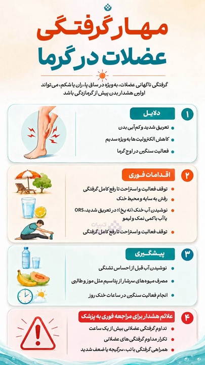 مهار گرفتگی عضلات در گرما