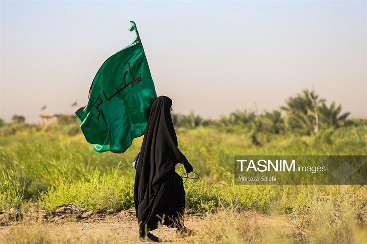 پیاده روی اربعین حسینی در منطقه الرفاعی عراق