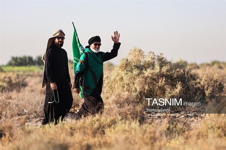 پیاده روی اربعین حسینی در منطقه الرفاعی عراق