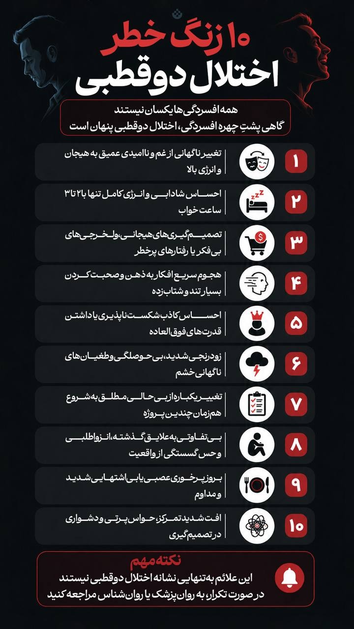 ۱۰ زنگ خطر اختلال دوقطبی ۱۰ زنگ خطر اختلال دوقطبی